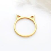 14k Gold filled cat ear ring on a white background